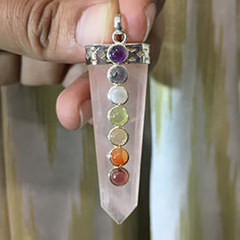 Related 7 Chakra Rose Quartz Flat Pendant