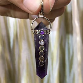 Related 7 Chakra Double Terminated Amethyst Pendant