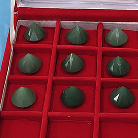 Related Set of 9 Small Green Aventurine Diamond shape extractors