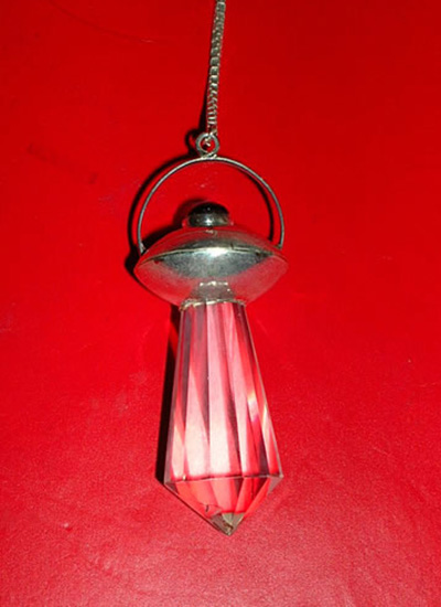 Crystal Pendulum With Red Garnet Image