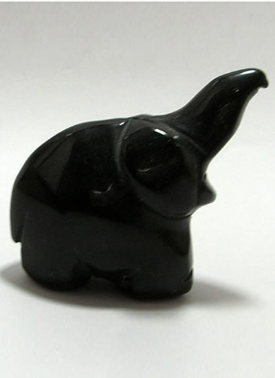 Black Agate Elephant Image