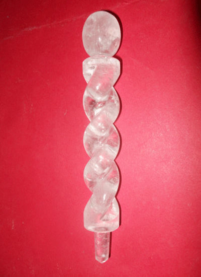 155 Mm Quartz Crystal Spiral Wand Image