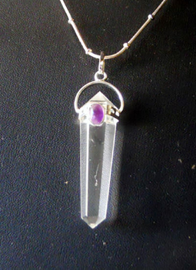 Vogel Cut Crystal Pendant with Amethyst Image