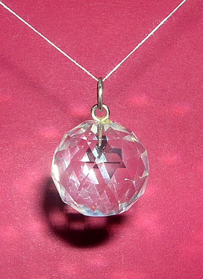 Faceted Quartz Crystal Ball Pendant Image