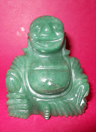 Green Aventurine Laughing Buddha Image