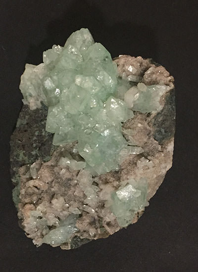 Green Apophyllite Specimen on Matrix - Prana Crystals Image