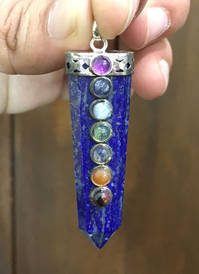 7 Chakra Lapis Lazuli Flat Pendant Image