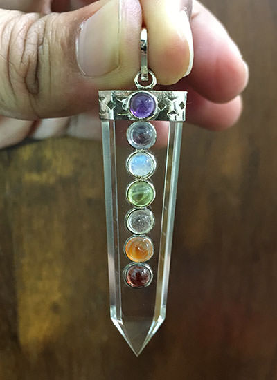 7 Chakra Crystal Flat Pendant Image