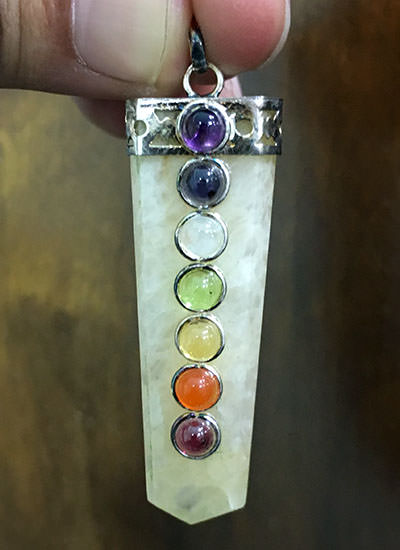 7 Chakra Agate Flat Pendant Image