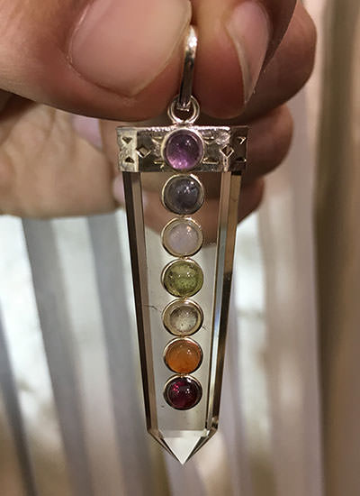 7 Chakra Smoky Quartz Flat Pendant Image