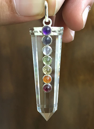 7 Chakra Crystal Round Pendant Image
