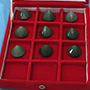 Set of 9 Small Green Aventurine Diamond shape extractors Image