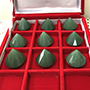 Set of 9 Medium Green Aventurine diamond shape extractors Image