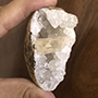 Quartz crystal geode with calcite Image