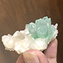 Stunning Green apophyllite on stilbite Image