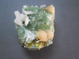 Related Rare Green Apophyllite with Stilbite and scolocite