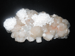 Related Mordenite Flowers On Stilbite With Green Apophyllite