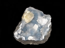 Related  Apophyllite Crytals with Calcite on Black chalcedony  